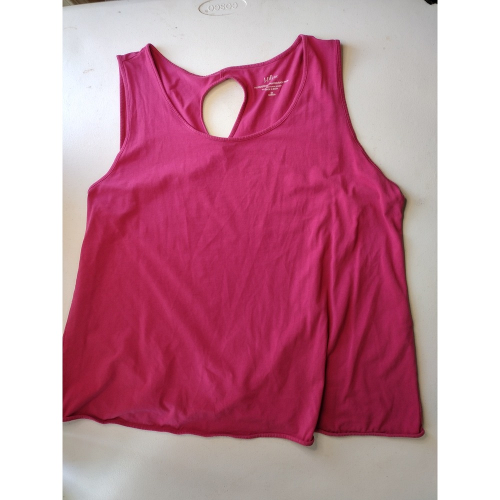 J. Jill Fit Progress Wrapped-Back Tank Raspberry Pink Pima Cotton Top 2X Womens